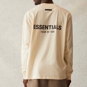 Essentials fear of God logo long sleeve shirt